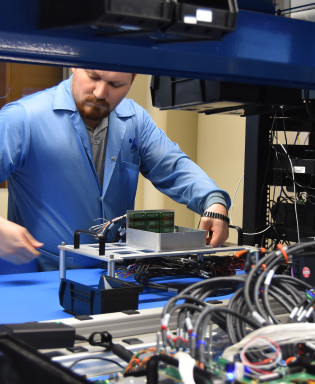 man with machine working